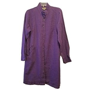 Flax Long Linen Jacket - Size Small